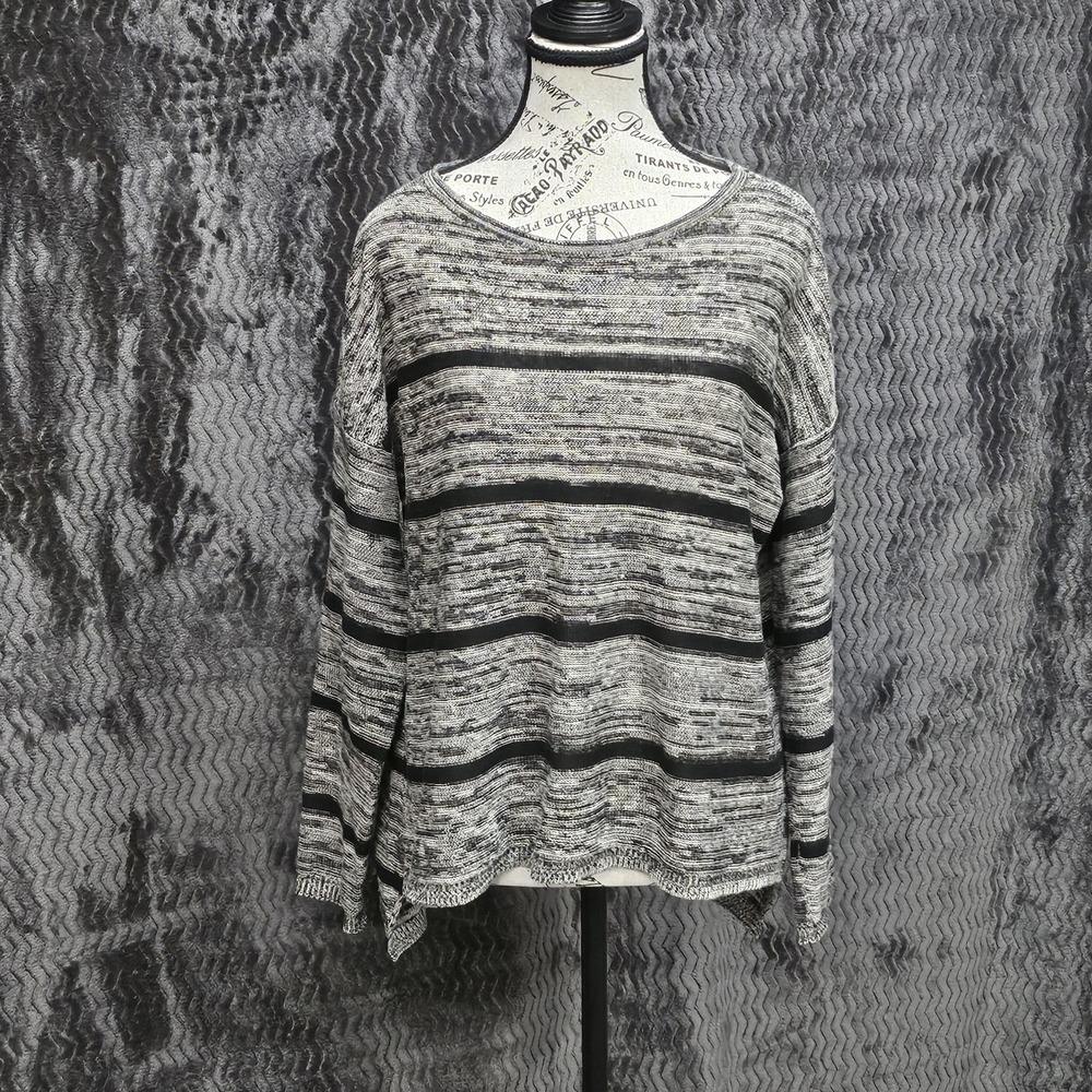 Eileen Fisher Organic Linen Striped Sweater Women Petite S Coastal Granny Luxury